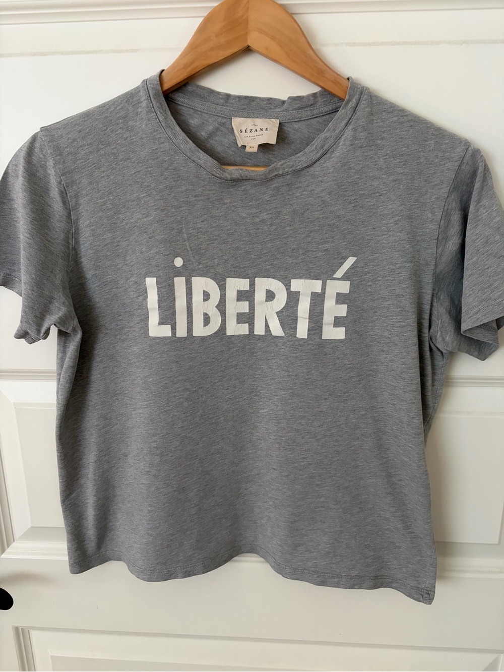 Sezane LIBERTÉ gray t shirt - size XS - Picture 2 of 7